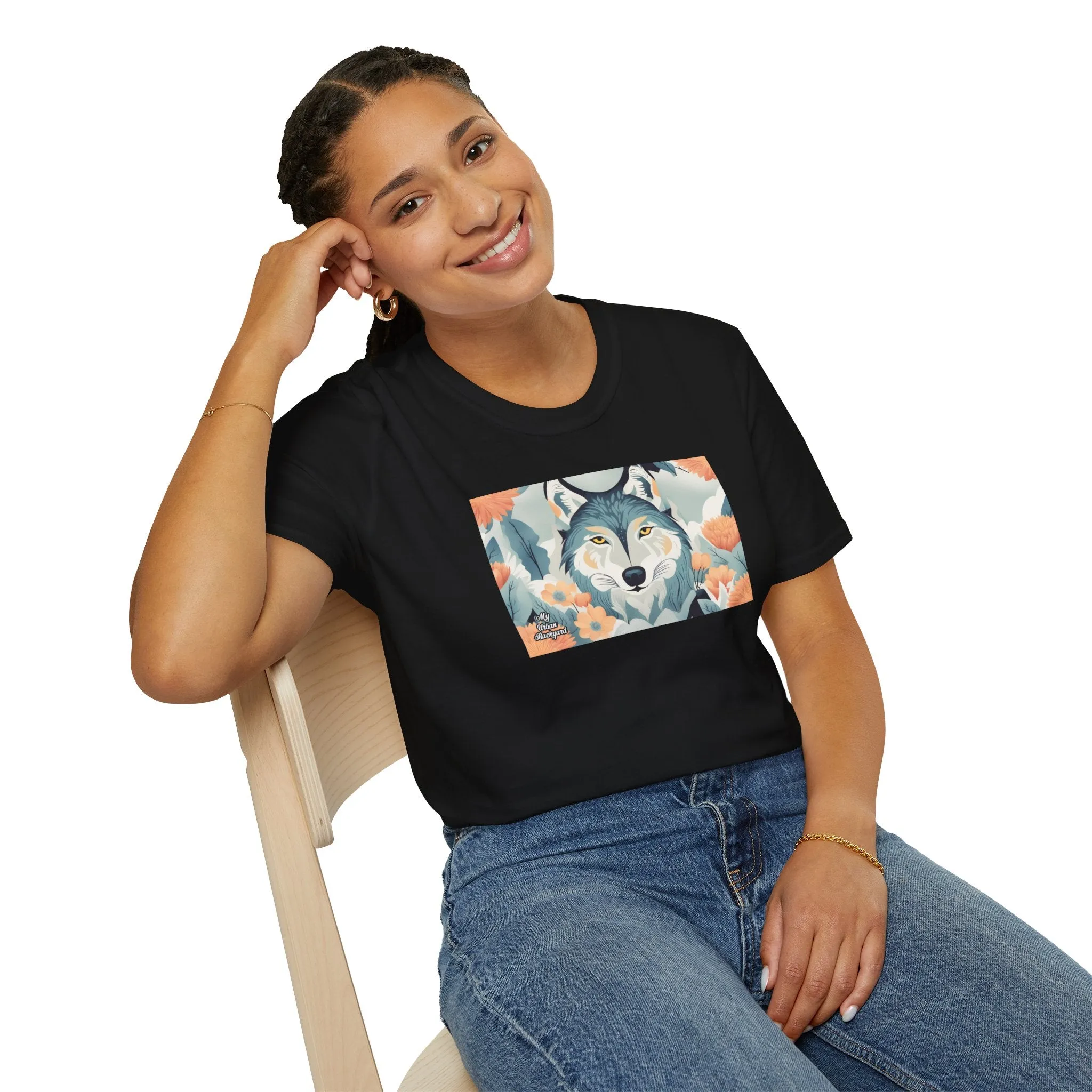 Blue Wolf, Soft 100% Cotton T-Shirt, Unisex, Short Sleeve, Classic Fit