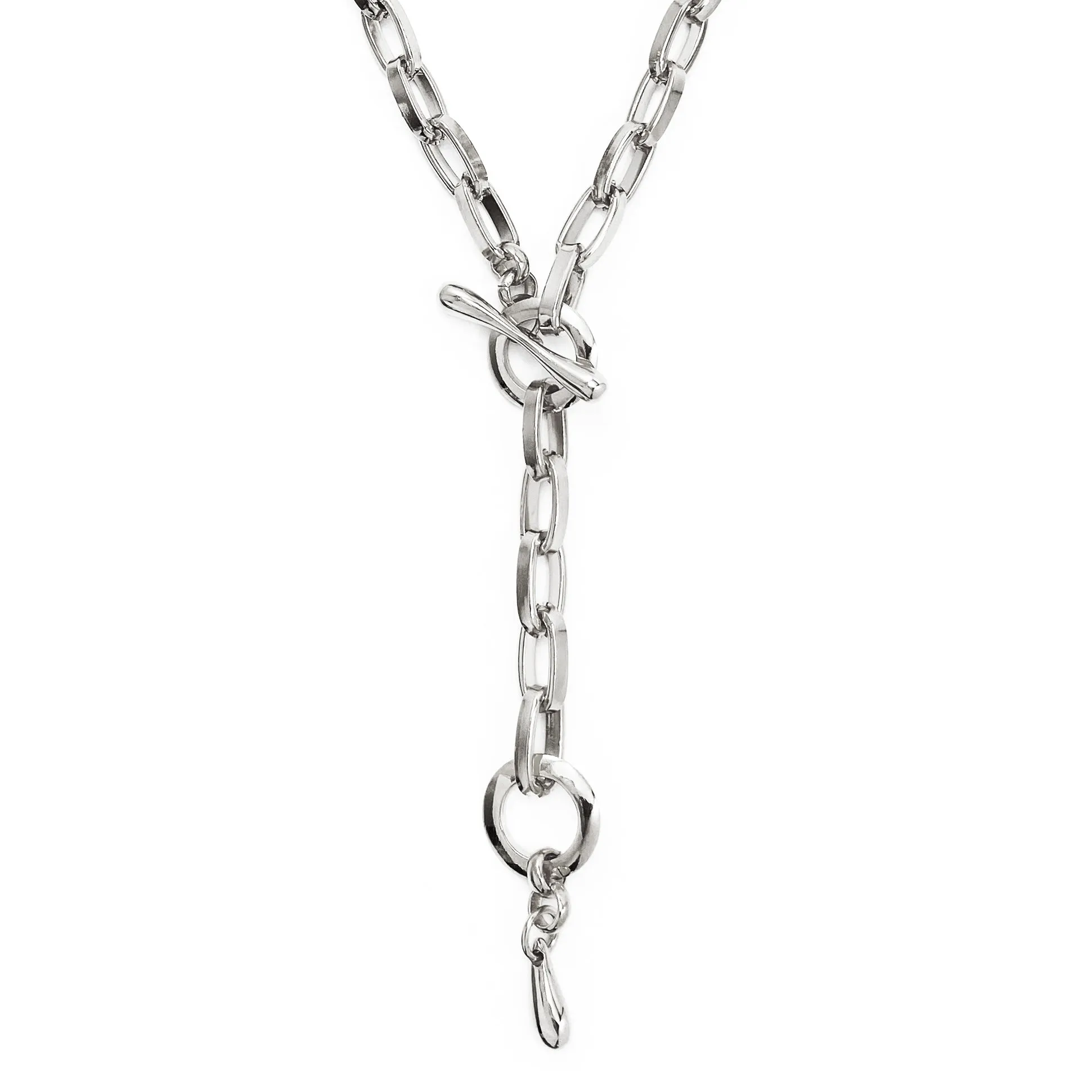 Convertible Chainlink Lariat - Silver