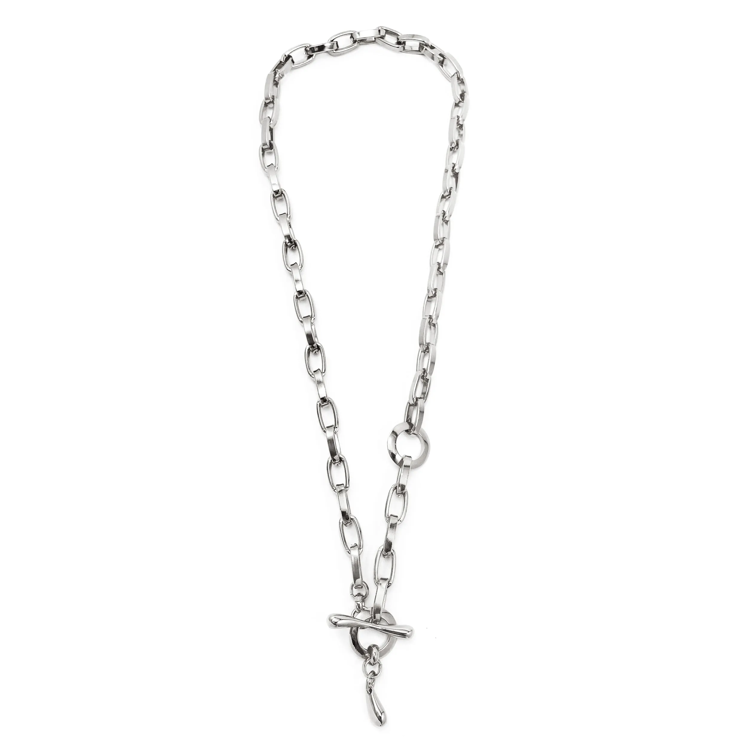 Convertible Chainlink Lariat - Silver