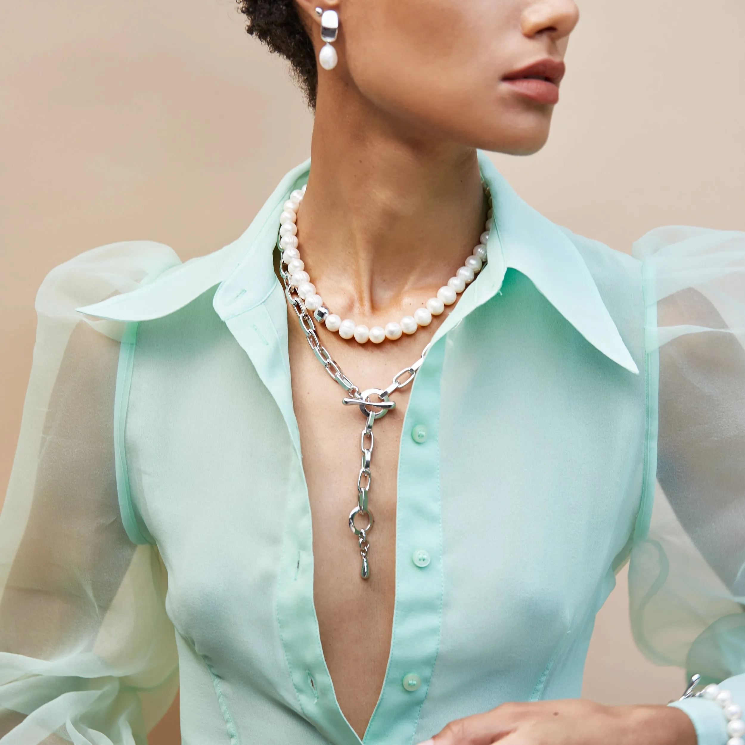 Convertible Chainlink Lariat - Silver