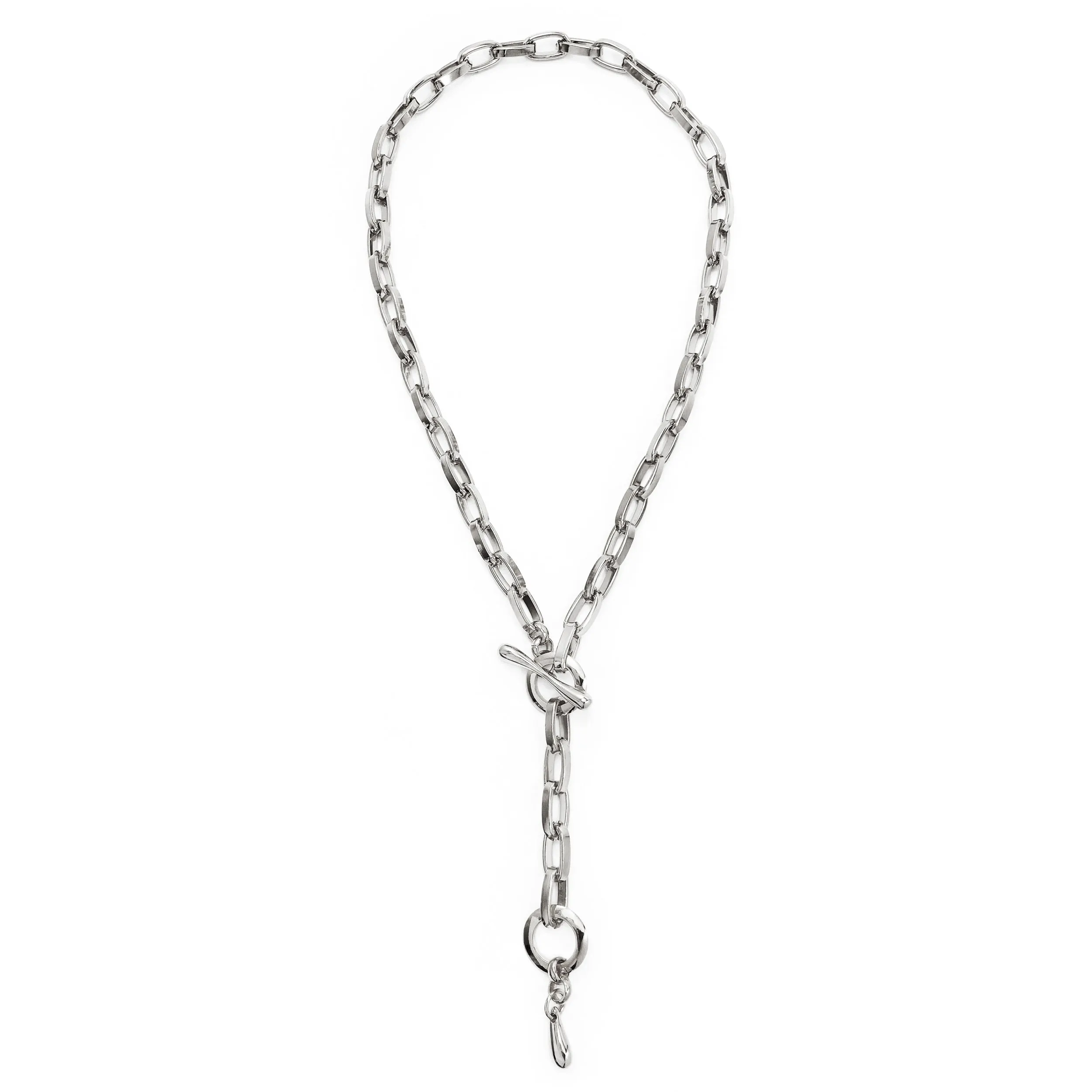 Convertible Chainlink Lariat - Silver