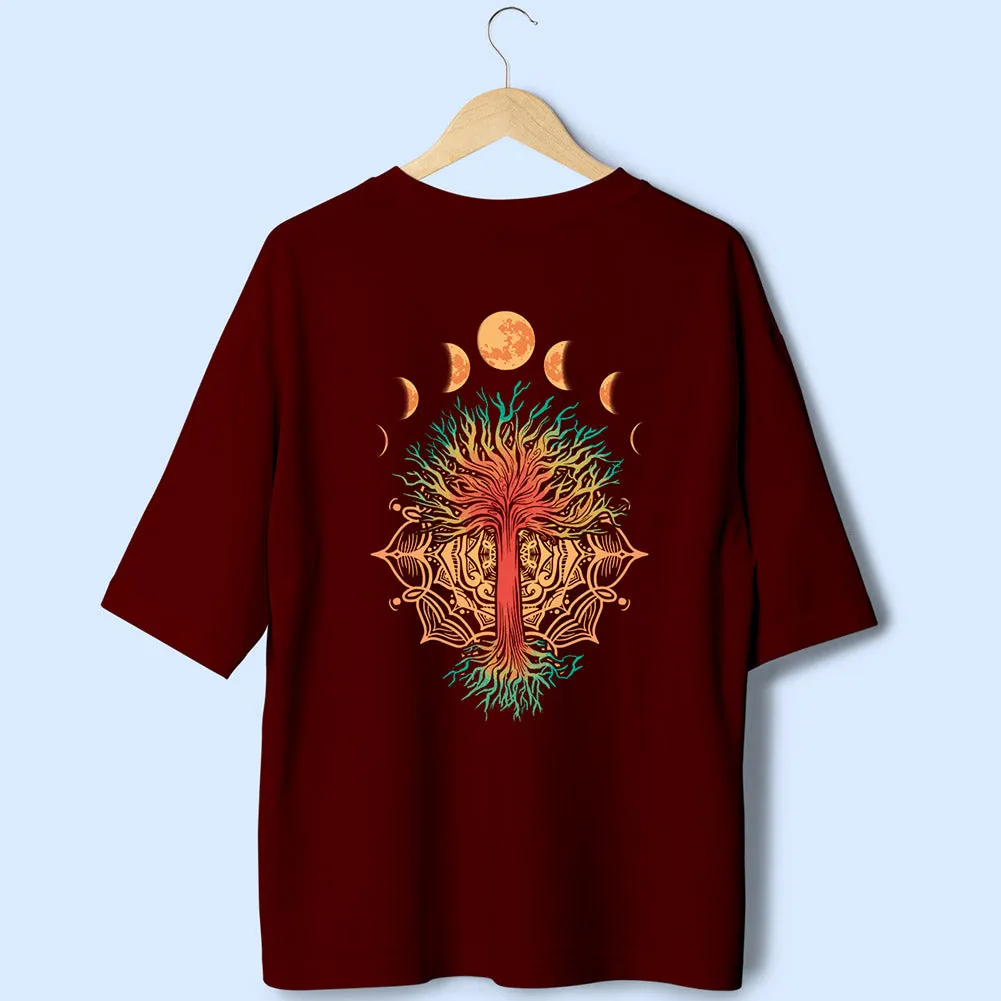Moon Phases (Back Print) Oversized T-Shirt