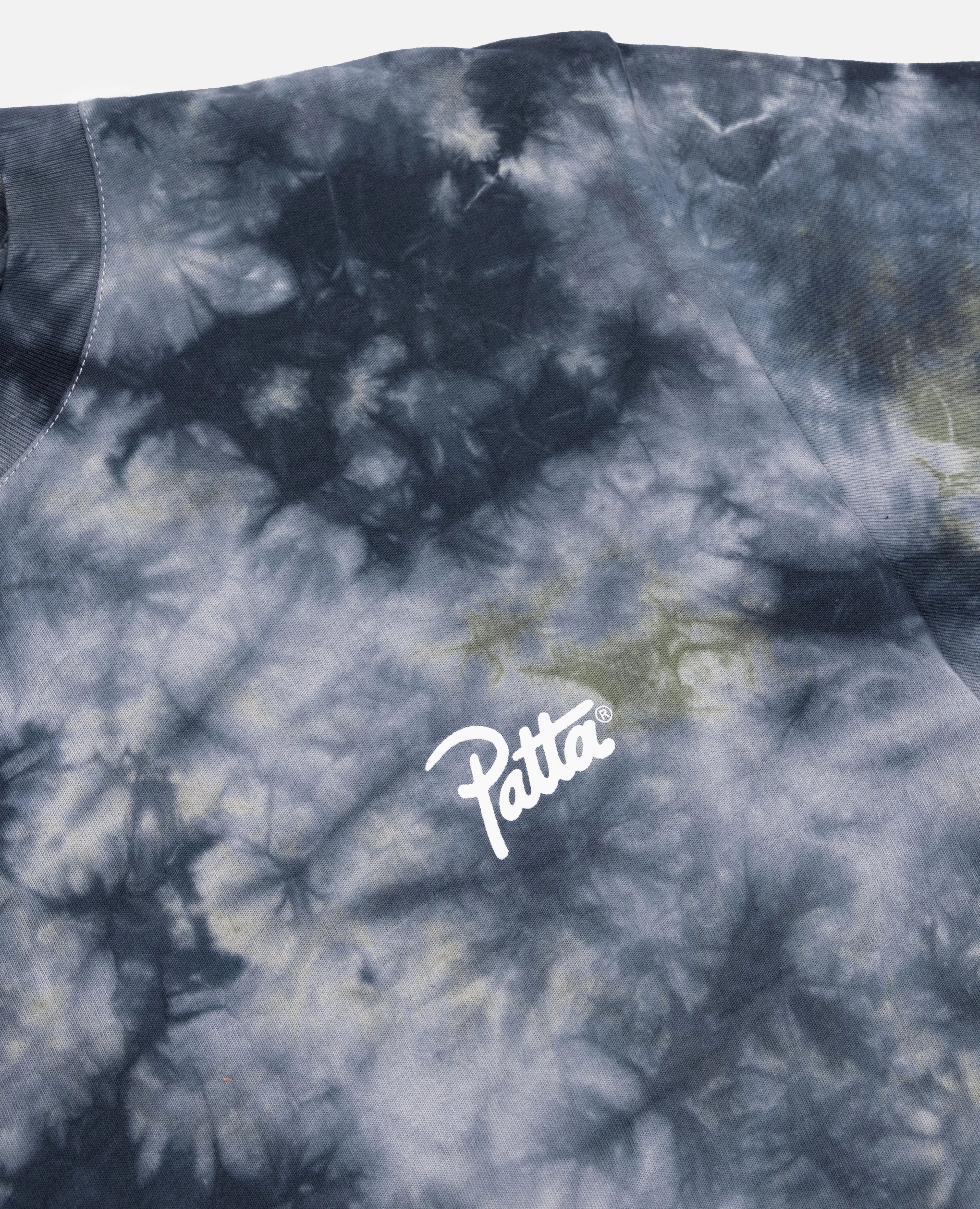 Patta Femme Tie Dye Cropped Ruched T-Shirt (Quarry)