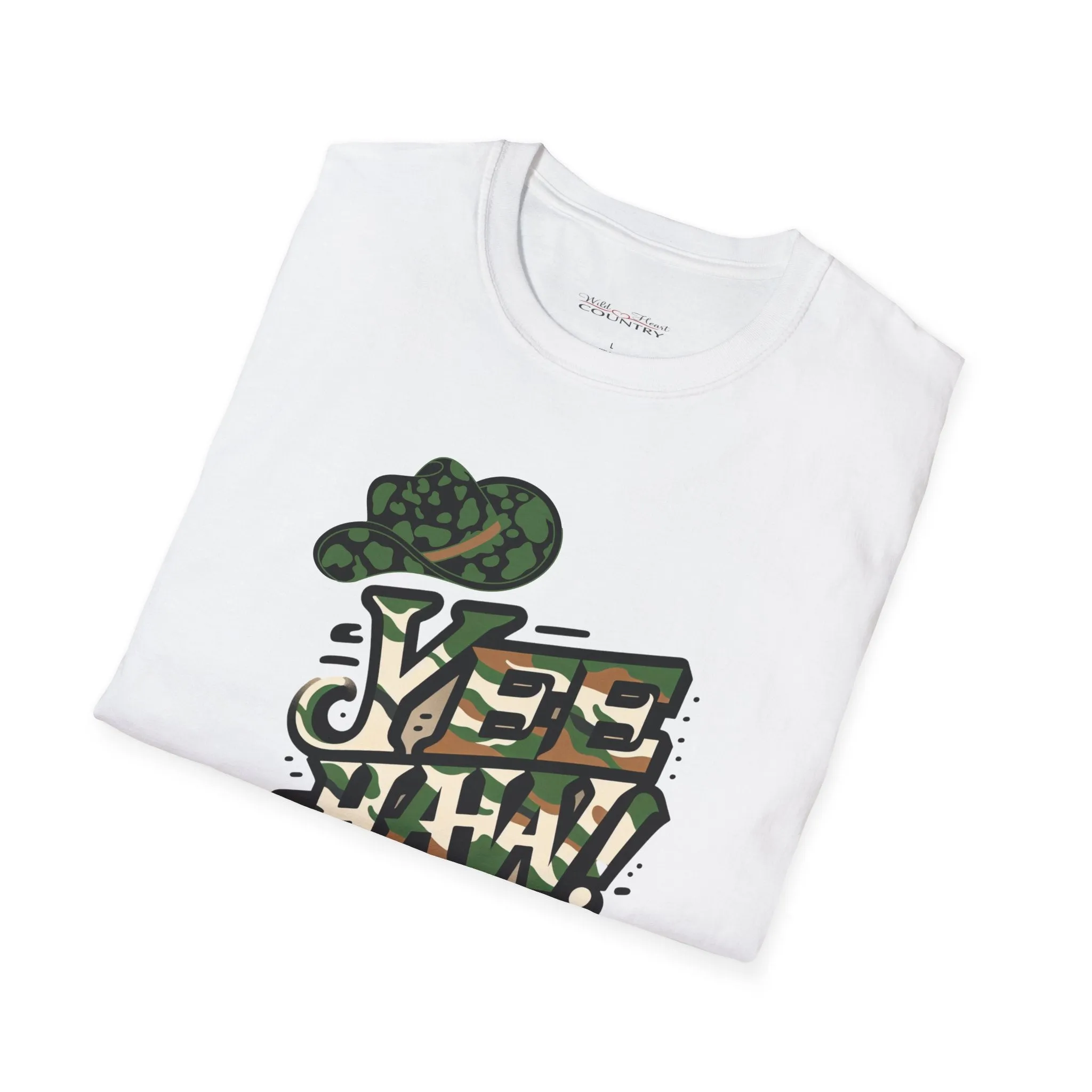 Yee-Haw T-Shirt with Cowboy Hat, Camo design, Unisex T-Shirt, Country Music T-Shirt