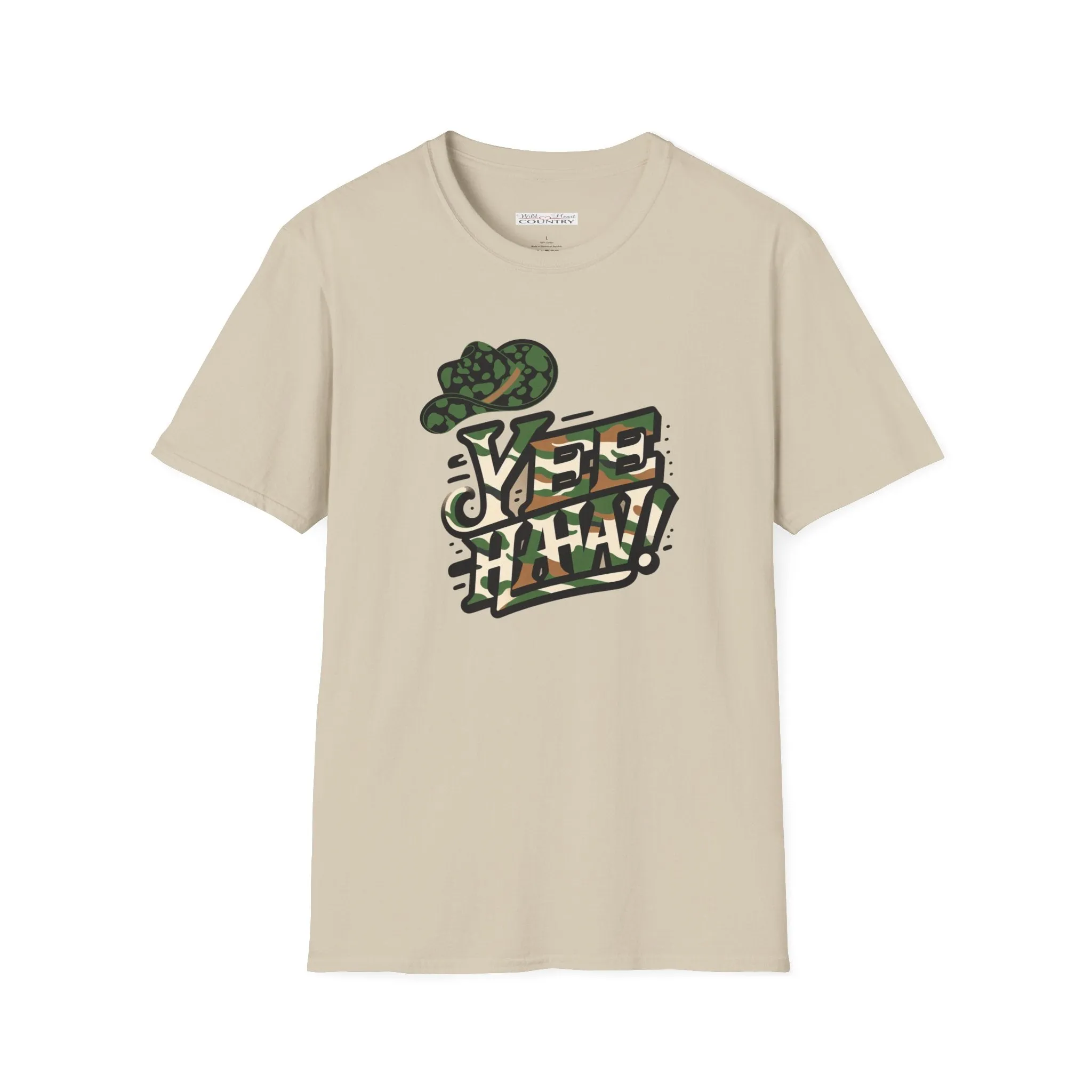 Yee-Haw T-Shirt with Cowboy Hat, Camo design, Unisex T-Shirt, Country Music T-Shirt